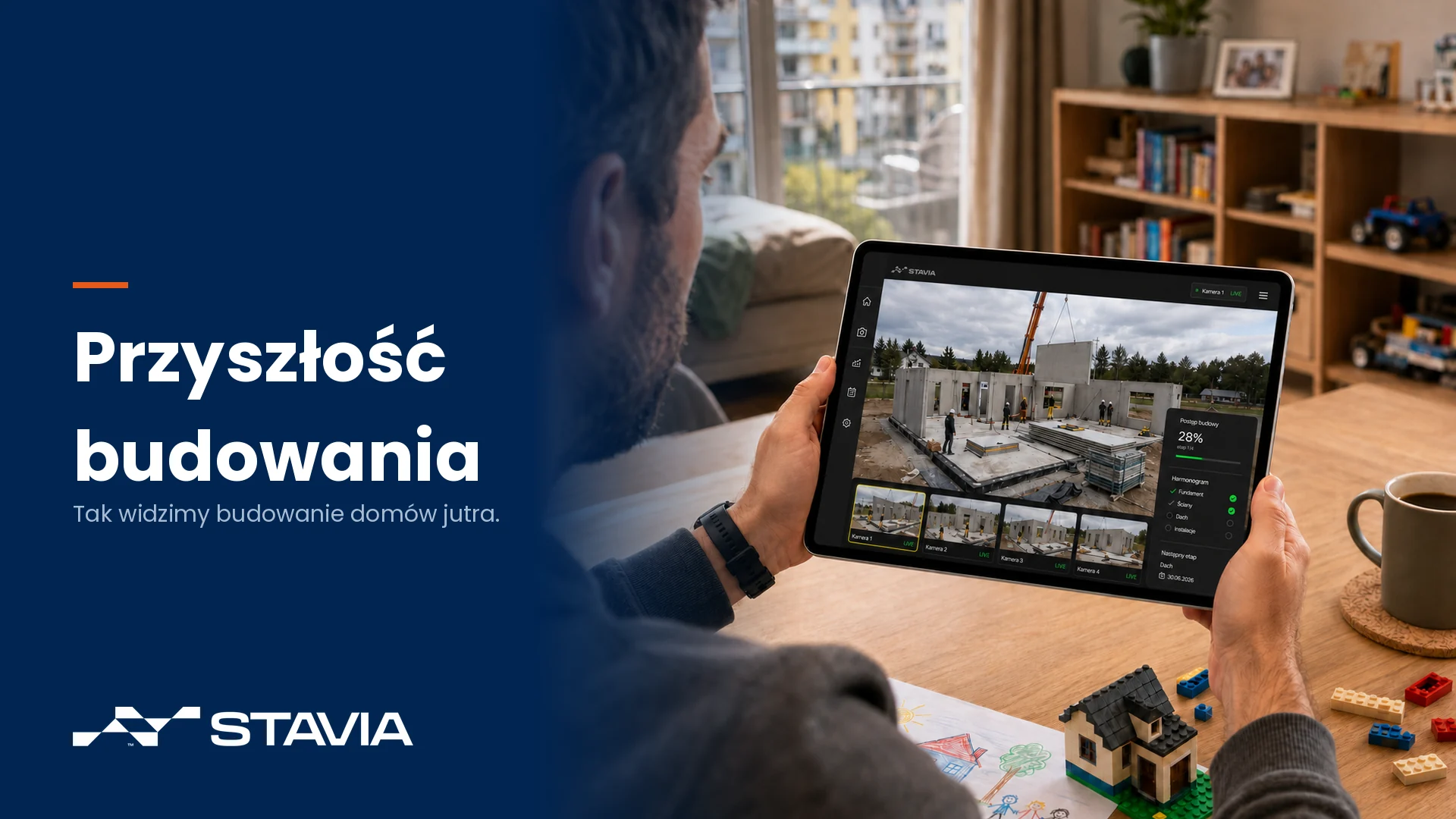 Monitoring budowy domu online na tablecie – podgląd placu budowy STAVIA